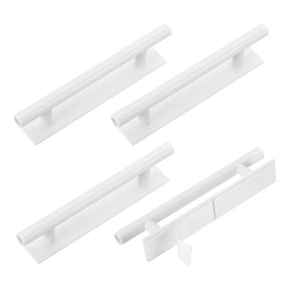 Uxcell 4 Pack Self-Stick Push Pull Helper, 6 Inch Plastic Adhesive Cabinet Handles Round Stick-on Handle for Kitchen Cabinet Window Sliding Closet Door Wardrobe(White)
