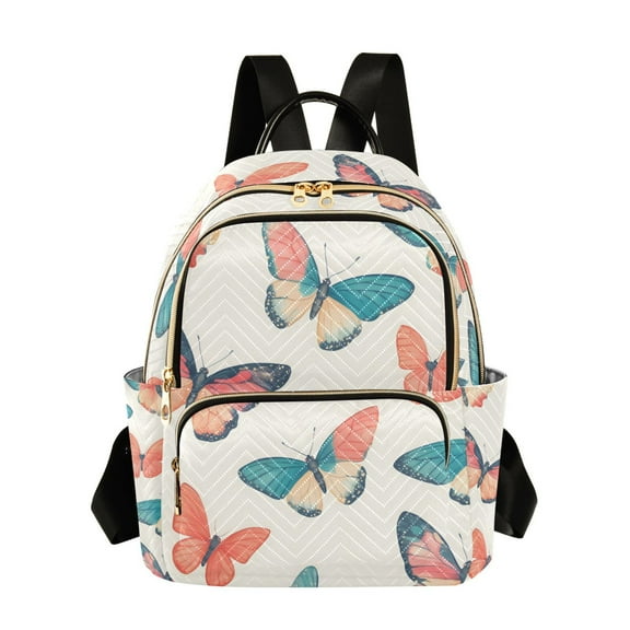 FORMRS Mini Backpack Purse for Women Travel Daypack Casual Shoulder Bag, Colorful Butterflies