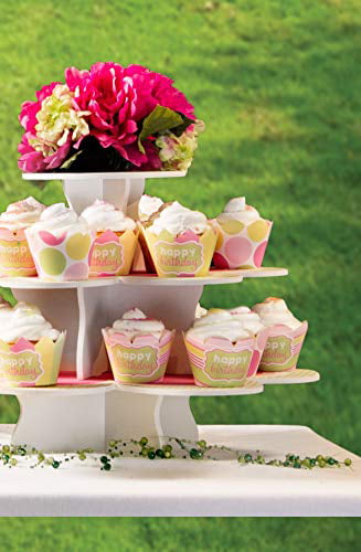 The Smart Baker 3 Tier Flower Cupcake Tower Stand Holds 48 CupcakesAs Seen on Shark Tank Cupcake Stand 