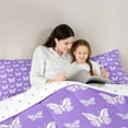 thumbnail image 5 of Homewish Watercolor Gradient Butterfly Bedding Comforter Set,3D Colorful Butterflies Twin Comforter Sets,Purple White Bedding Set For Girls Teens,Luxury Bedroom Decor Reversible,2 Pieces, 5 of 8