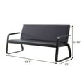 thumbnail image 6 of Walsport Office Sofa Waiting Chair Comfortable PVC Leather Chair for Airport Reception Room,Black 3 Seats, 6 of 7