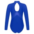 thumbnail image 4 of Sholeno Kids Girls Long Sleeve Ballet Dance Leotard Mock Neck Rhinestones Dance Bodysuit Gymnastics Blue 8, 4 of 7