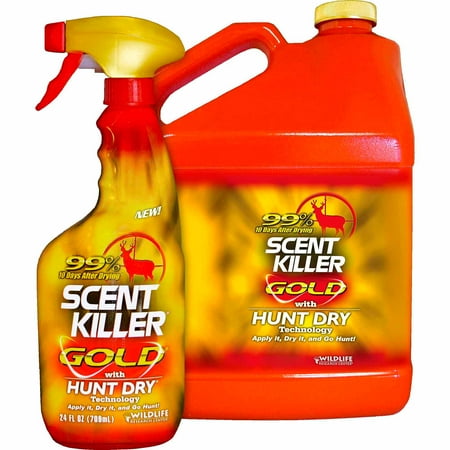 - Wildlife Research Center Scent Killer Gold Spray Gallon Combo, 24 fl oz + 1 Gallon Refill Bottle