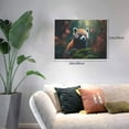 thumbnail image 2 of Gukieu Forest Plant Raccoon Print Horizontal Canvas Decorative Painting 12x16 Inch Shrinkage Resistant Frame Hanging Home Wall Art Decor, 2 of 6