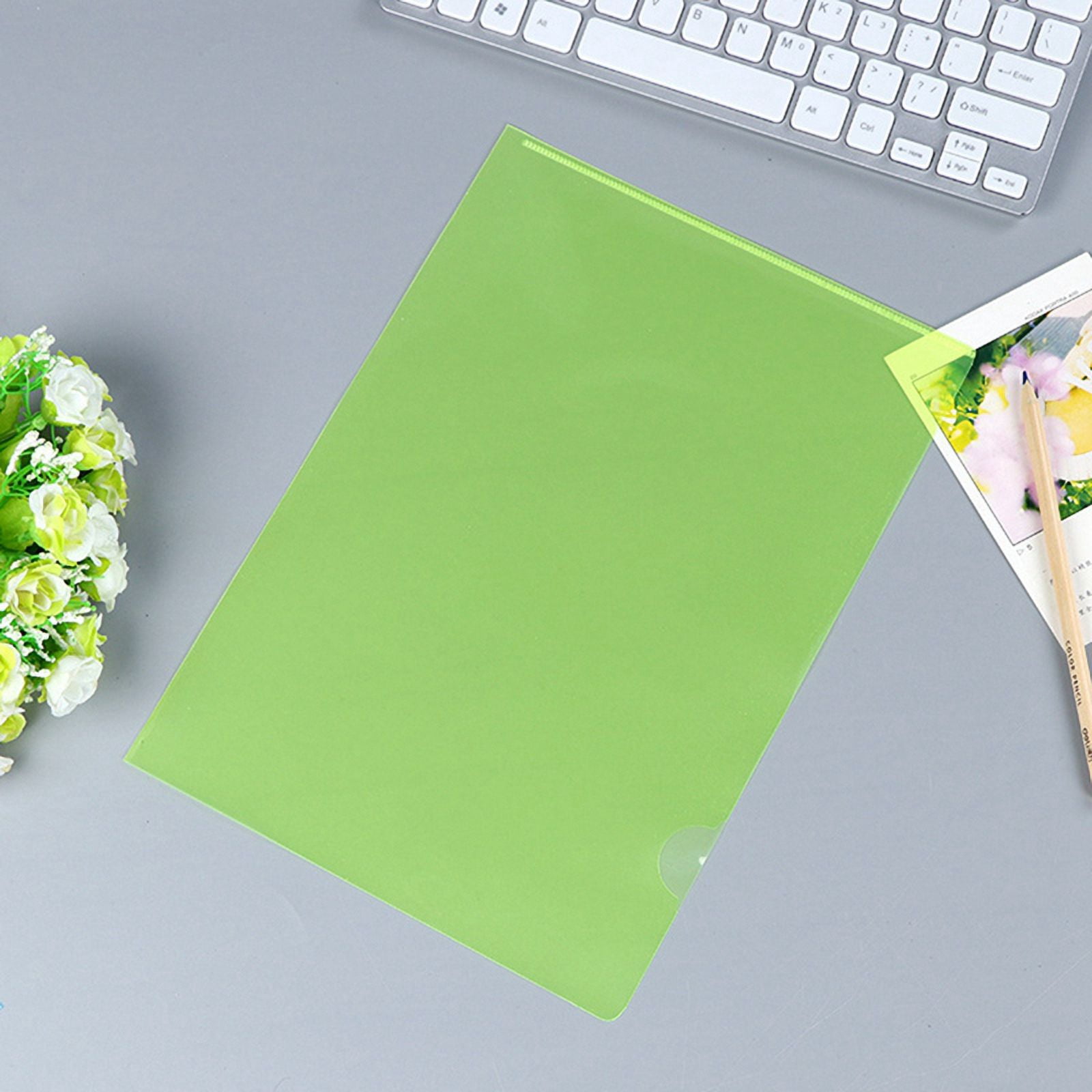 WM25 50Pcs Plastic Folders A4 Sleeves Wallets for Protection Files with Top & Side Open Sleev