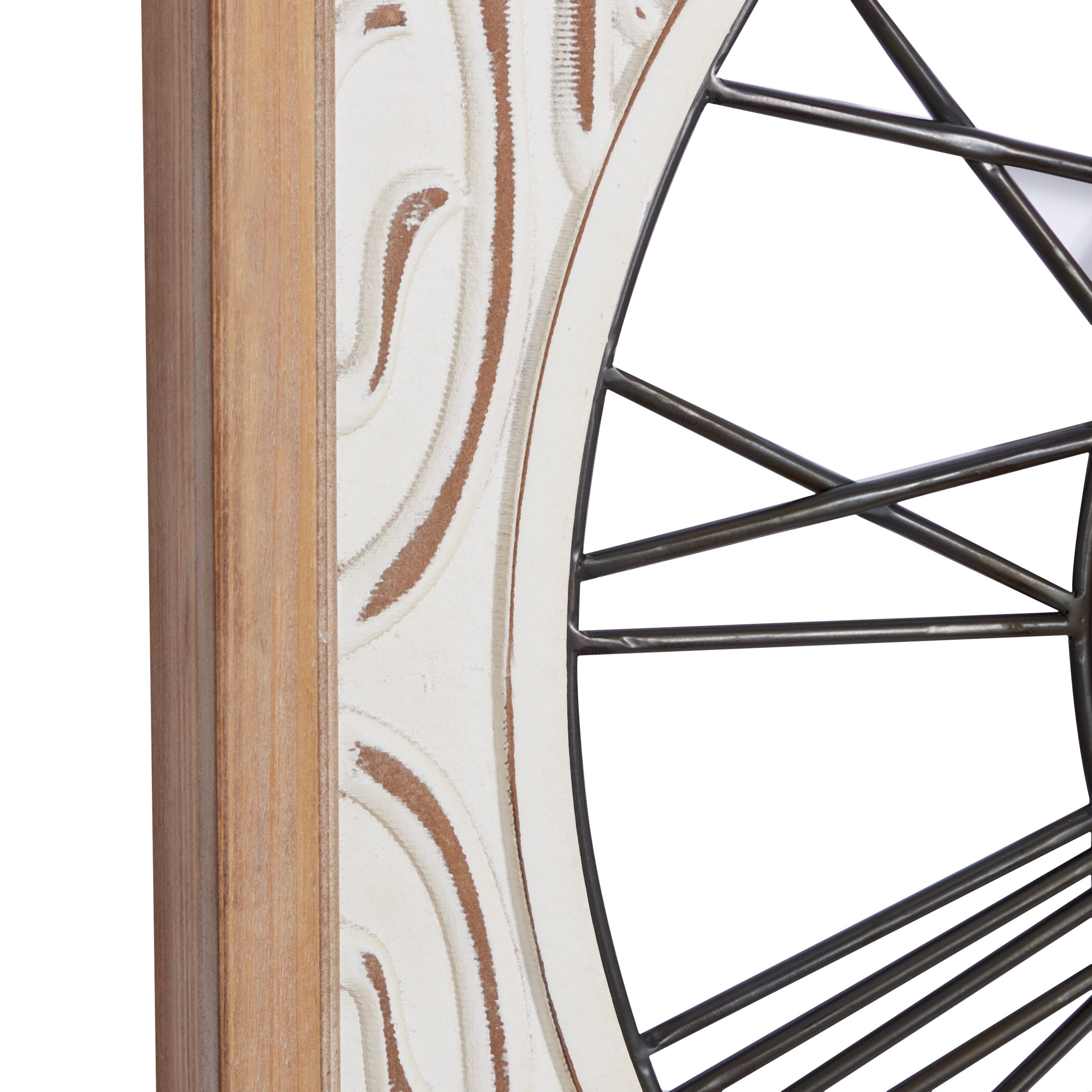 DecMode 29 In. White Farmhouse Wall Clock