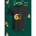 thumbnail image 1 of Cute Number 6 Shaped Donut and Ice Cream Pattern Kids T-Shirt Suitable for 6th Birthday or Summer Leisure Wear This adorable kids' T-shirt features a cute design with a number 6 shaped like a donut a, 1 of 6