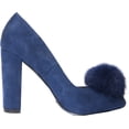 thumbnail image 2 of Women's Penny Loves Kenny Riz Pom Pom Pump Navy Microsuede 8.5 W, 2 of 4