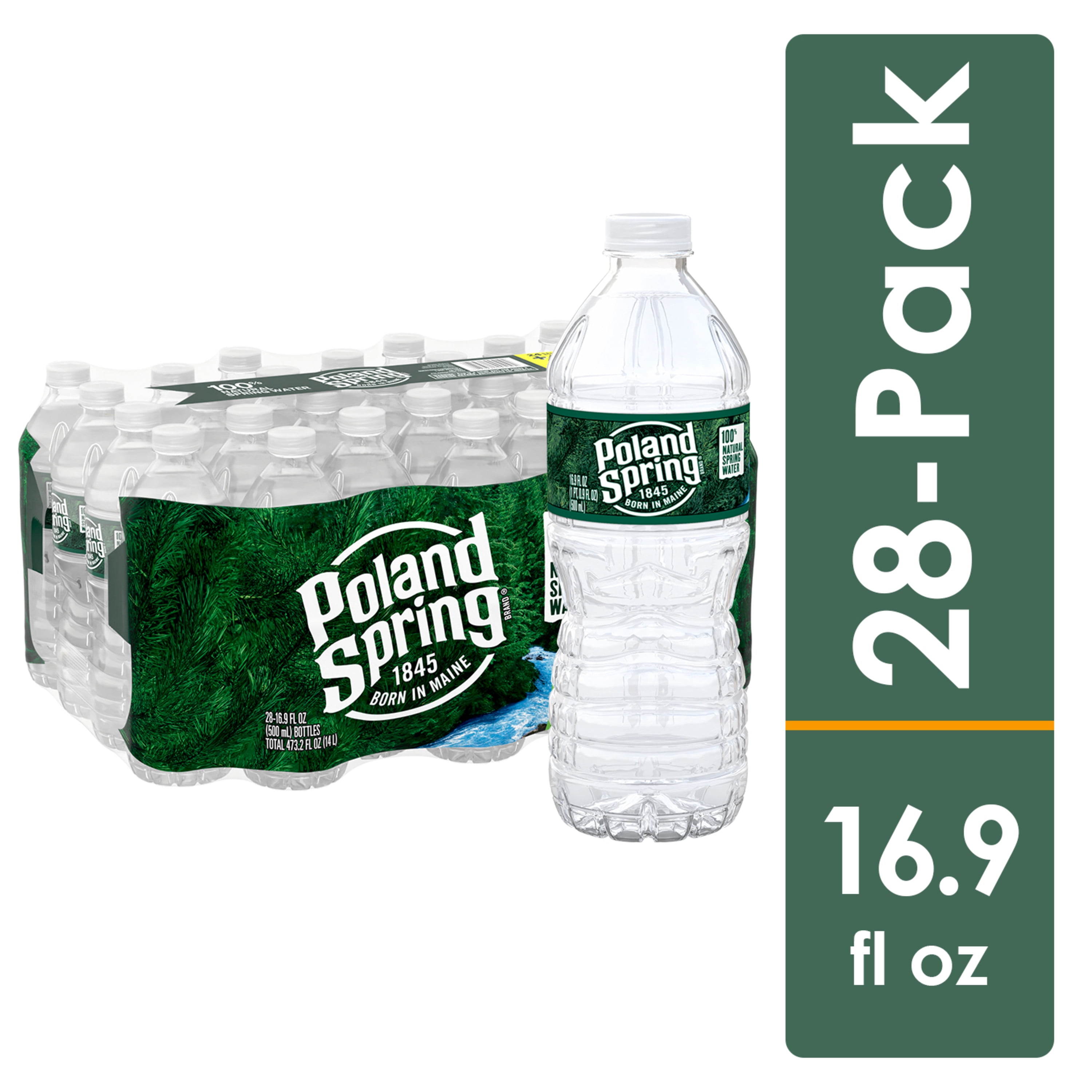 POLAND SPRING Brand 100 Natural Spring Water, 16.9ounce plastic