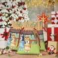 thumbnail image 6 of Saiise Bluey Print Christmas Drawstring Bags Xmas Bags Linen Treat Bags for Christmas Party Favor, 6 of 8