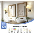thumbnail image 3 of Wall Sconces Set of 2, Modern Wall Lamps for Bedroom, Sconces Wall Light Fixture with ORB & Beige Fabric Shade, Indoor Wall Mounted Lamps for Living Room Bathroom Vanity Hallway Kitchen, 3 of 8