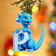thumbnail image 3 of Lilixerw Cute Christmas Dinosaur Alphabet Ornaments,Acrylic Dino Figures Hanging Gift for Christmas Tree Decoration(P), 3 of 4