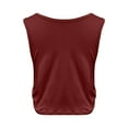 thumbnail image 4 of Women's Crop Tank Tops Lightweight Workout Sleeveless Shirts Loose Fit Gym Yoga Top with Side Ruched Elastic Buckle, 4 of 7