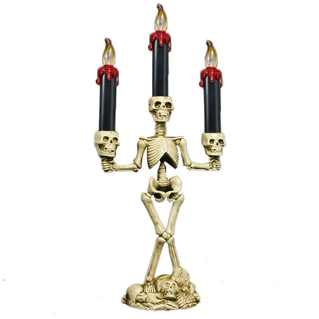 Halloween Candle Light Skeleton Head LED Flameless Light Candle Lamp for Home
