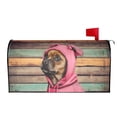 thumbnail image 2 of PHELIKA Vintage Old Wooden Texture Dog Wearing A Pink Hood 01 Magnetic Mailbox Covers Standard Size 25.5"H x 21"W, 2 of 8
