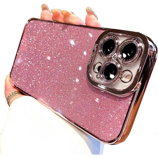 Compatible with iPhone 13 Pro Max Glitter Plating Case, Luxury Bling Sparkly Shiny Clear Case for iPhone 13 Pro Max 6.7" Camera Protection Soft TPU Sh