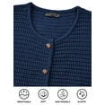 thumbnail image 4 of Women Knit Cardigan Sweaters Fall Fashion Long Sleeve Button Down Trendy Casual Jacket Winter Clothes Dark Blue S, 4 of 7