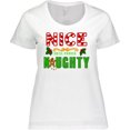 thumbnail image 3 of Inktastic Nice Until Proven Naughty with Holly and Gingerbread Man Women's Plus Size T-Shirt, 3 of 5