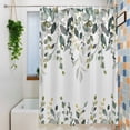 thumbnail image 3 of Green Eucalyptus Small Stall Shower Curtain, Waterproof Shower Curtains for Bathroom, Watercolor Spring Weeping Botanical Washable Fabric Bath Curtain for Bathtub Decoration with Hooks 36x78 Inches, 3 of 9