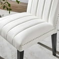 thumbnail image 3 of Side Dining Chair, Nailhead, Set of 2, White, Velvet, Modern Contemporary, Kitchen Room Cafe Bistro Restaurant Hospitality, 3 of 9