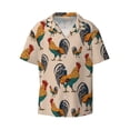 thumbnail image 3 of Goofa Rooster Printed Men's Casual Short-sleeved Shirt,Lightweight Breathable Button-down,Summer Casual men's top,Versatile Fashion shirt-4X-Large, 3 of 7