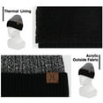 thumbnail image 2 of FZ FANTASTIC ZONE Winter Knit Beanie Hat Warm Soft Slouchy Beanie Unisex Skull Cap with Rolled Cuff for Men Women,Blackwhite, 2 of 5
