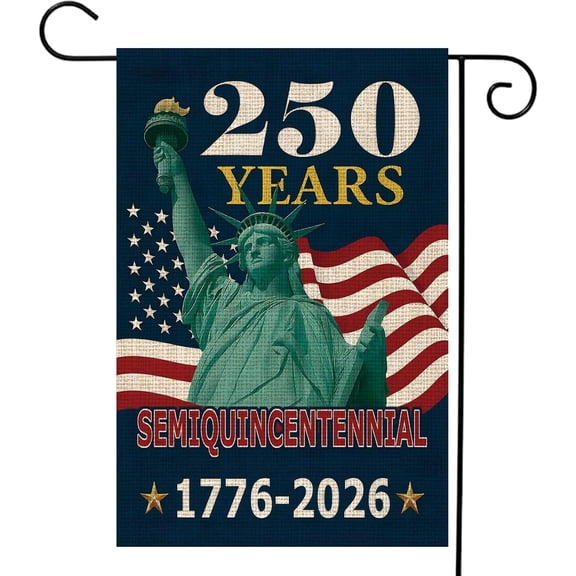 USA 250th Anniversary Garden Flag | 12 x 18 Inch Double-Sided Outdoor American Flag | 1776-2026 Commemorative 250 Year Banner Patriotic Yard Sign for 4th of July Decorations (F)