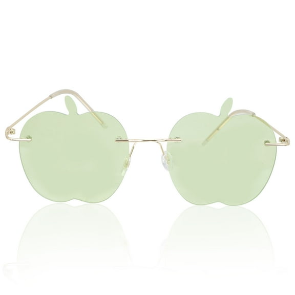 TABLZONE Light Green Rimless Sunglasses for Women and Men, UV , Stylish Unisex Eyewear, Photo Prop, 1 Pair