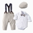 thumbnail image 5 of Baby Boy Two Piece Suit Coat and Romper Outfit Formal Suit Toddlers Wedding Tuxedo, 5 of 5