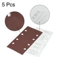thumbnail image 3 of Hoja de lija de gancho y bucle de 120 granos y 8 agujeros de 7.3 x 3.6 pulgadas, papel de lija de óxido de aluminio para lijadora, 5 piezas, 3 of 3