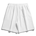 thumbnail image 4 of pstuiky Pantalones cortos para hombre, Pantalones cortos casuales cómodos de moda para hombre, de color liso, con cintura elástica regular, para playa Pantalones cortos cargo, 4 of 4