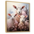 thumbnail image 2 of Designart "White Pink White Pink Sheep delicate Ewes I" Animals Floater Framed Canvas Wall Art, 2 of 7