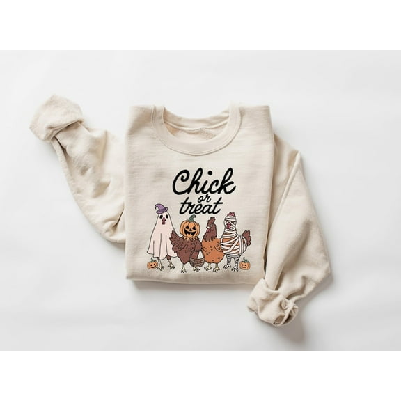 Halloween Chick Or Treat Sweatshirt, Halloween Chicken Sweatshirt, Halloween Funny Chicken Sweatshirt, Ghost Chicken Sweatshirt.