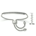thumbnail image 3 of Stainless Steel Polished with 2 Row CZ Bar Friendship/Bolo Adjustable Bracelet, 3 of 7