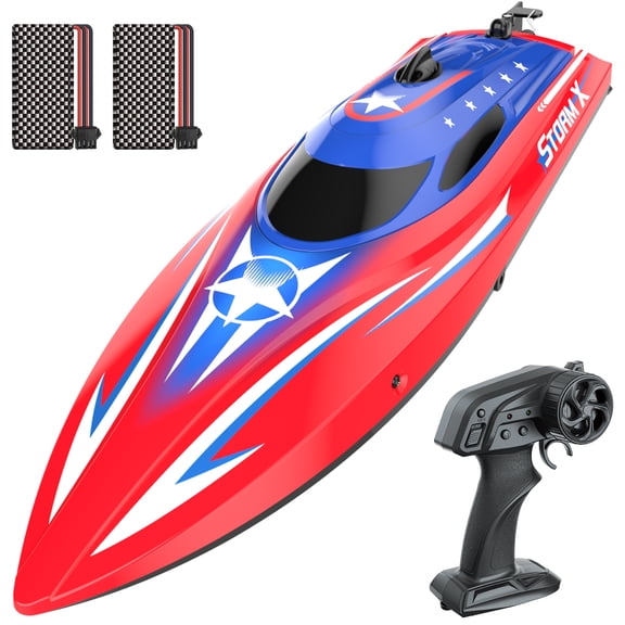 Full Proportional Remote Control Boat for Kids & Adults, 20MPH  High-Speed Waterproof RC Boat, 2 Battery(30 Mins), 2.4GHz Racing Boats Toy for Water Pool & Lake