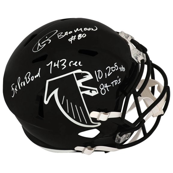 Collectible Andre Rison Signed Falcons T/B (1990-2002) Riddell Full Size Speed Replica Helmet w/5-Inscriptions