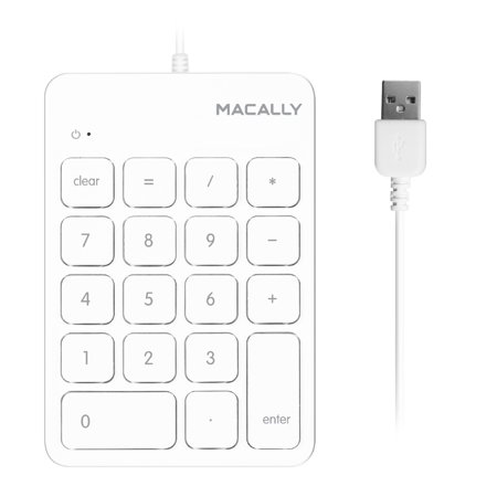 Macally Wired USB Numeric Keypad Keyboard for Laptop, Apple Mac iMac MacBook Pro/Air