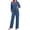 Blue, variant on MOSHU 2 Piece Lounge Sets for Women Side Slit Pajamas Sets Loose Long Sleeve Tops and Wide Leg Pants Casual Outfits