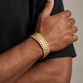 thumbnail image 6 of VNOX Stainless Steel Watch Band Link Bracelet for Men, Silver or Gold Gift Jewelry, 6 of 7