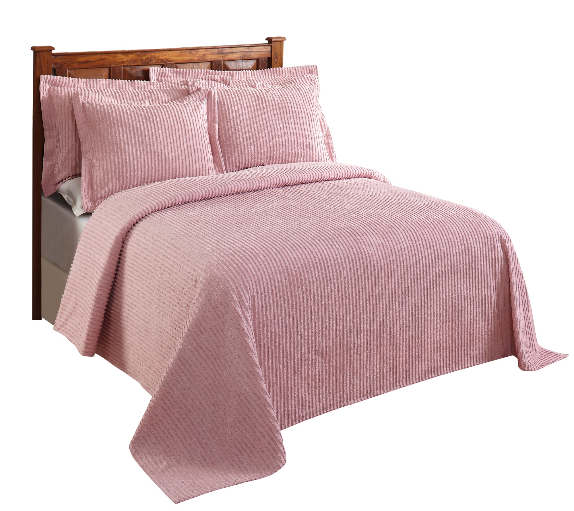 Better Trends Jullian Stripe Design 100% Cotton for All Ages  Full/Double Bedspread - Pink - image 3 of 6