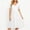 *White, variant on ClodeEU Women's V Neck Short Sleeve Linen Blend Midi Dress,Casual Tunic Flowy Dress Army Green,Women's Plus L