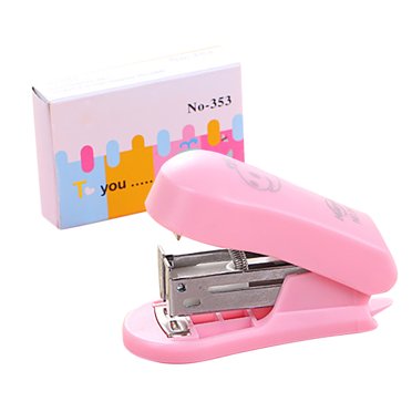 Plertrvy Clearance Mini Small Stapler Useful Mini Stapler Staples Set Office Binding Mini Stapler Pink(Pink@0357)