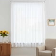 thumbnail image 3 of Pure White Sheer Curtains 54 Inches Long, Simple Solid Color Light Filering Curtains, Breathable Simi Curtain Privacy Drapes for Kitchen Bathroom Nursery Lightweight Small Window Treatment, 3 of 9