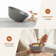 thumbnail image 5 of Homienly Wheat Straw Bowls 50 OZ, Reusable Unbreakable Large Cereal Bowls Soup Bowl Set, 6 PCS Microwave Safe Bowl for Kitchen, Camping, Family Dinner, Ramen, Popcorn - Black gray, 5 of 9