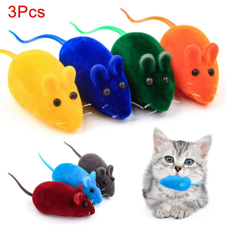 3Pcs Funny Mouse Rat Squeak Noise Sound Pet Cat Kitten Dog Playing