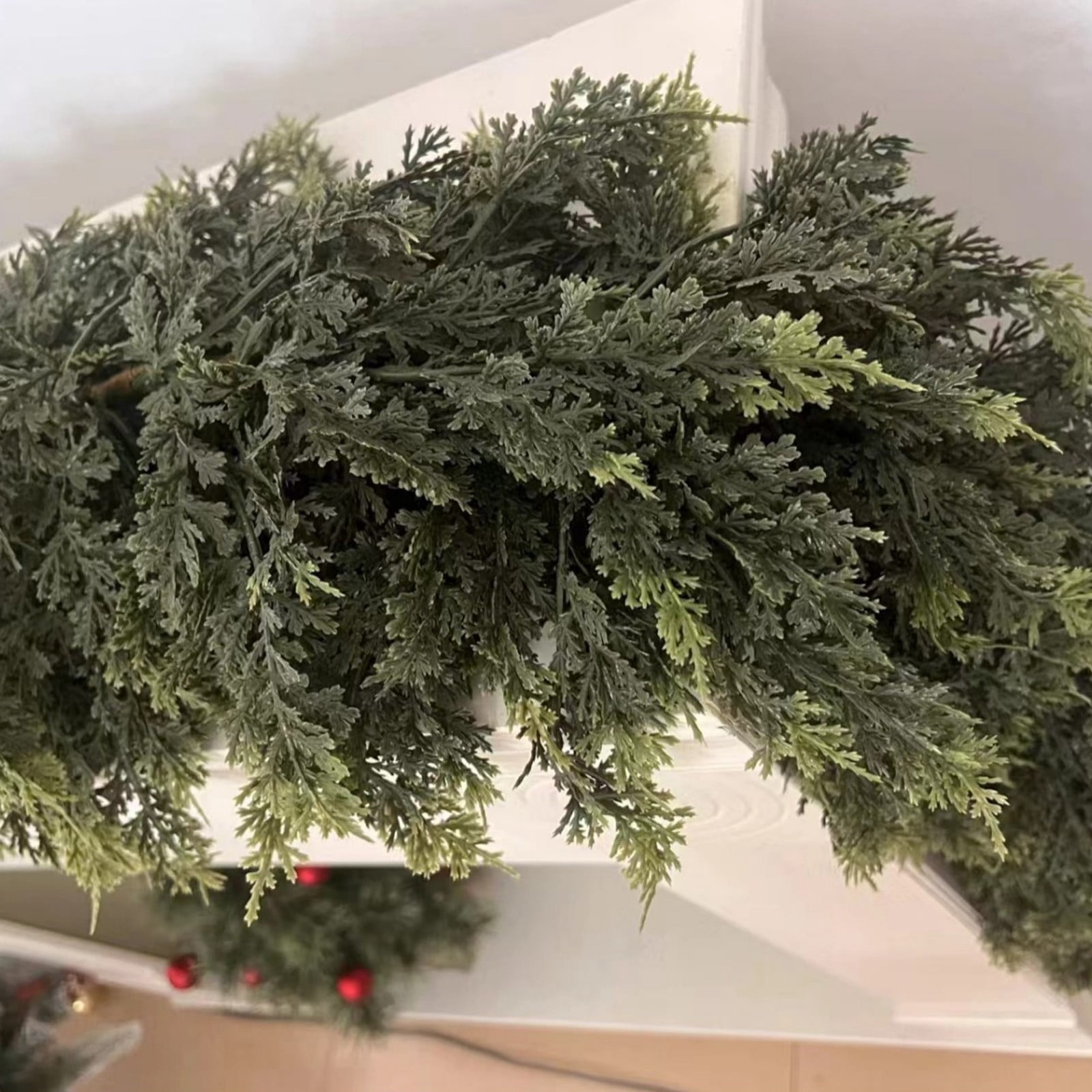Guirlande De Cèdre Artificiel Pour Noël - Longueurs 150/180/270 Cm, Déco Porte, Cheminée, Extérieur - 10