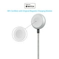 thumbnail image 4 of Mfi Certified Fast Wireless Charger Nylon Braided Cable With Original Magnetic Charging Module For Apple watch By Tech Elements - Silver + White, 4 of 7