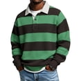thumbnail image 3 of Horkkom Button Down Shirt Men Collared Striped Knit Shirt Breathable Long Sleeve Casual Color Block Shirts XXL, 3 of 7