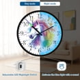 thumbnail image 5 of Voice Activated Clock with Glow Light 12 Inch Large Silent Wall Clock Battery Operated for Home Decor Rainbow-colored Unicorn, 5 of 8