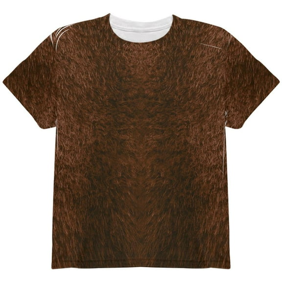 Halloween Beaver Costume All Over Youth T Shirt Multi YLG